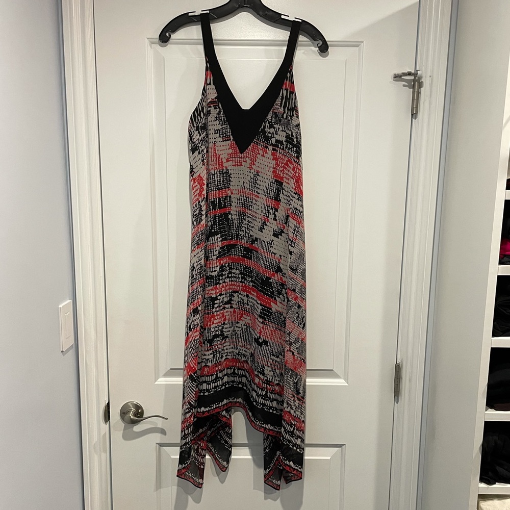 Adrianna Papell Black and red handkerchief dress